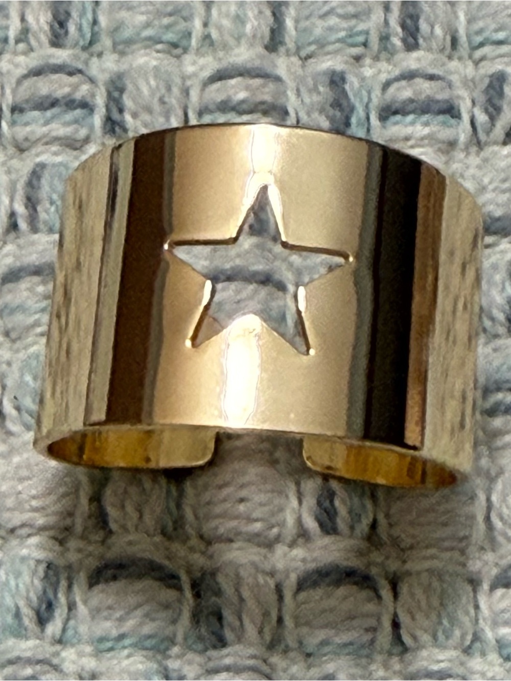 Sterling Silver Star Cutout Cuff Ring - Women's Jewelry
